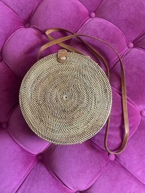 The Winding Road Round Rattan Crossbody Bag